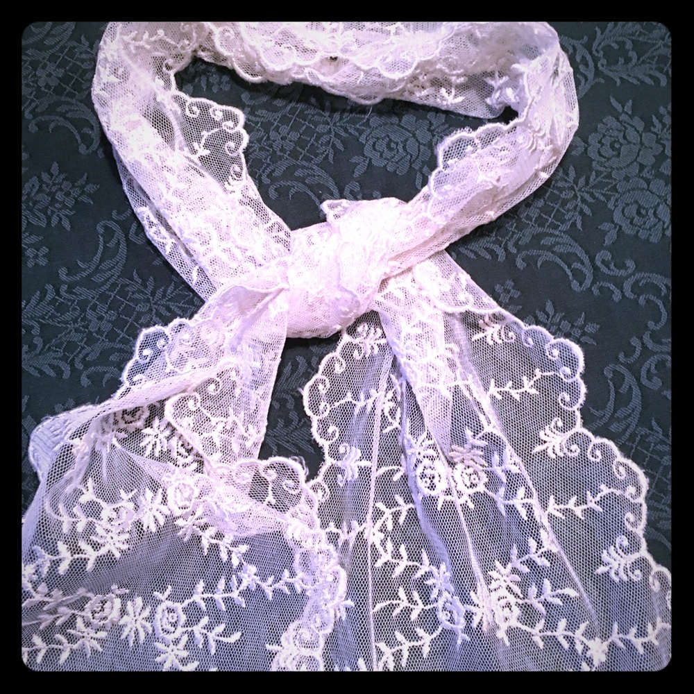 White lace scarf